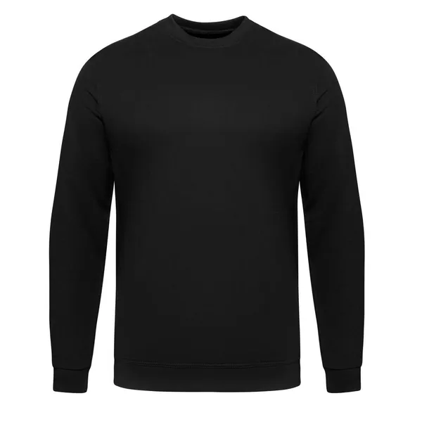 Plantilla sudadera negra. Jersey con manga larga, recorte de ruta, maqueta para diseño e impresión. Sudadera para hombre frontal aislada sobre fondo blanco — Foto de Stock