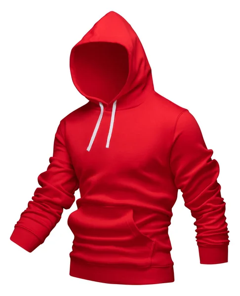 Sudadera Con Capucha Roja, Maqueta De La Camiseta, Aislada En El