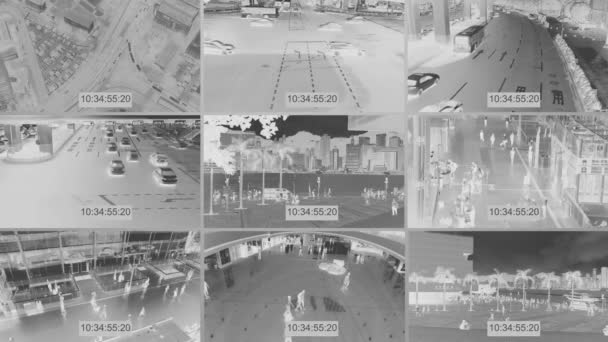 Schermo diviso CCTV — Video Stock