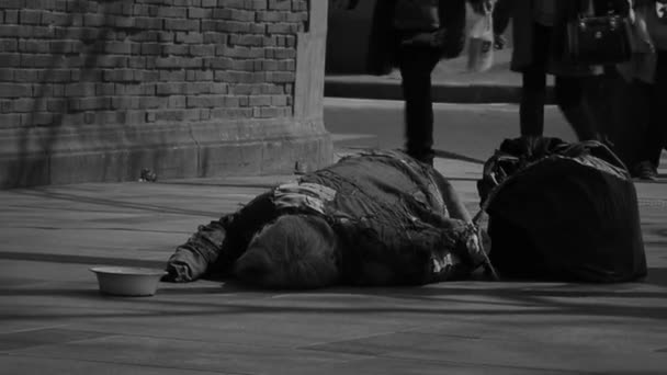 Obdachlose — Stockvideo