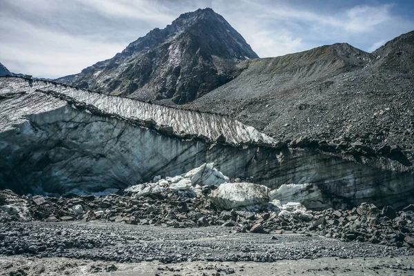 Paysage Pittoresque Des Hautes Terres Avec Rivière Montagne Partir Glacier — Photo