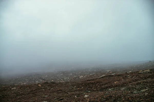 Stone Field Dense Fog Highlands Empty Stone Desert Thick Fog Royalty Free Stock Images