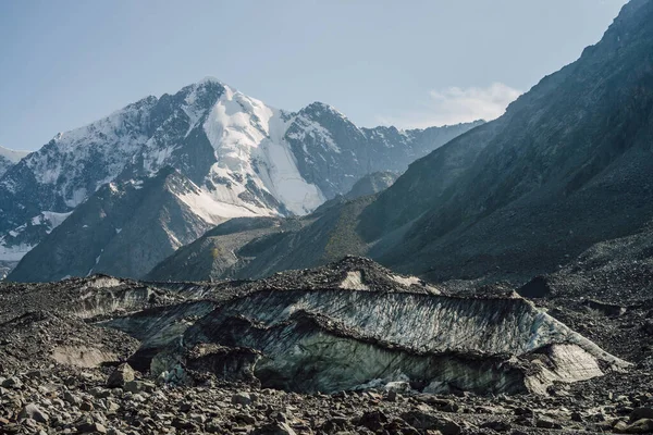 Paysage Pittoresque Des Hautes Terres Avec Grand Glacier Fissuré Avec — Photo
