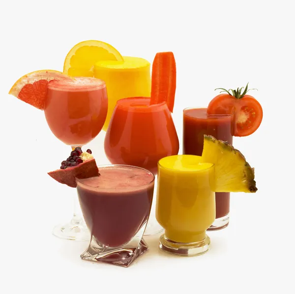 Glasses of fruit and vegetable juice — Stock Photo, Image