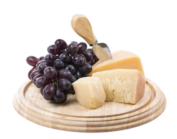 Cheese and grapes — Stock Photo, Image