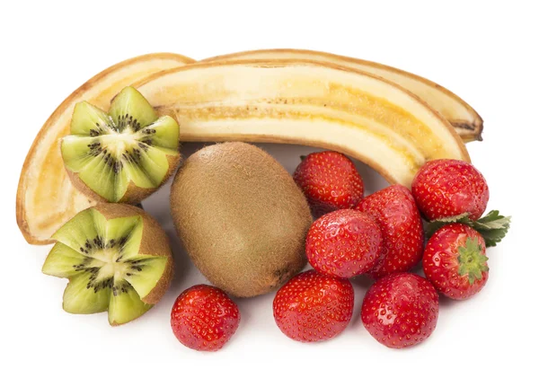 Bananas, kiwi e morango — Fotografia de Stock