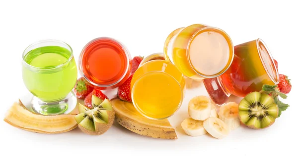 Banana jelly, kiwi and strawberry — Stock Photo, Image