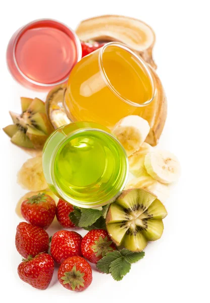Banana jelly, kiwi and strawberry — Stock Photo, Image