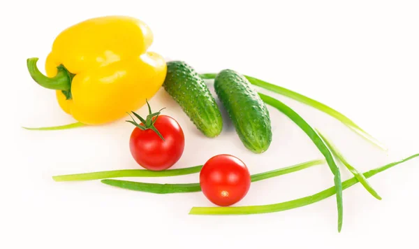 Composition Vegetables White Background — Stock Photo, Image