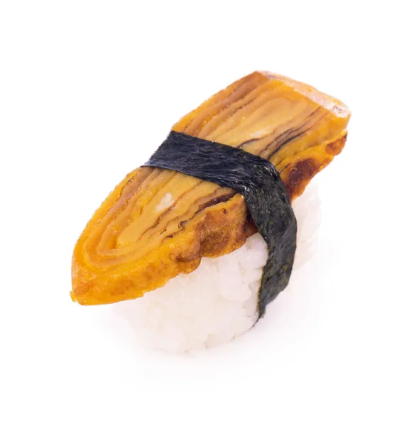 Sushi Tojásos Omlett Izolált Fehér Alapon — Stock Fotó