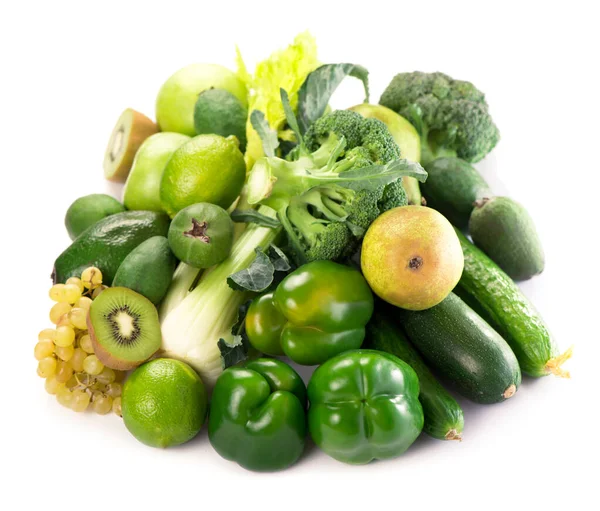 Fresh Vegetables Leaves Isolated White Background — Stock Photo, Image