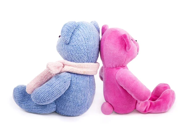 Friendship Two Teddy Bears Holding One Arms — Stock Photo, Image