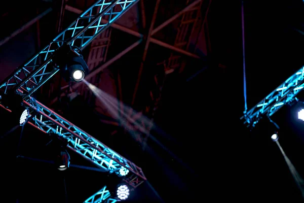 Crowd Concert Cheering Crowd Bright Colorful Stage Lights — Stock Photo, Image