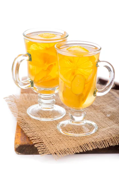 Ginger Tea Lemon Table —  Fotos de Stock
