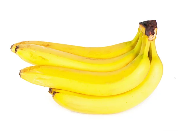 Buchet Banane Coapte Izolate Fundal Alb — Fotografie, imagine de stoc