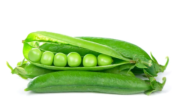Stryuchka 上白色隔离绿豌豆 — 图库照片