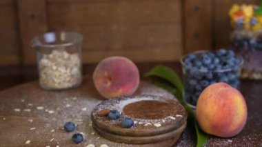 delicious dessert - yogurt with strawberries and blueberries