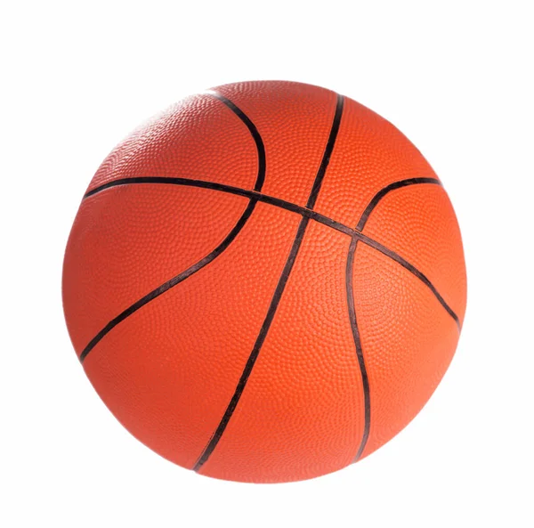 Pelota Para Juego Baloncesto Color Naranja Aislada Sobre Fondo Blanco — Foto de Stock