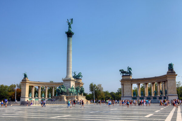 Heroes Square in Budapest, Hungary.