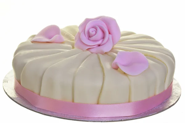 Rózsaszín és fehér kerek torta. — Stock Fotó