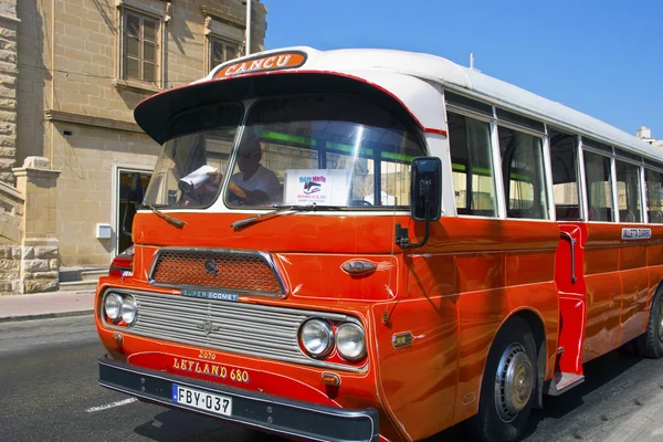 Vintage sightseeing tour bus on the Island of Malta, July 12, 2013.