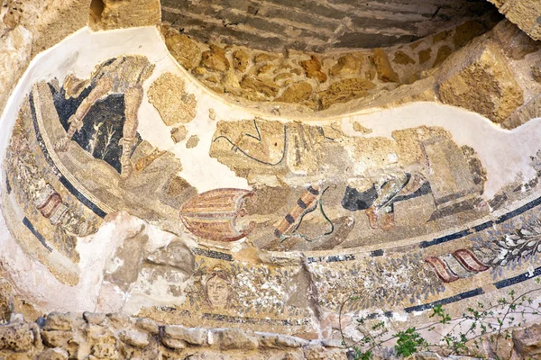 Rzymska mozaika szczegółowo pod Salaminą w pobliżu famagusta, Cypru Północnego. — Zdjęcie stockowe