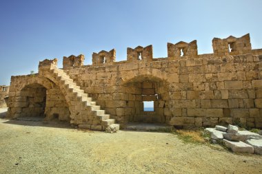 Medieval fortress at Rhodes town. clipart