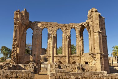 The Gothic ruins of the Church of St John in Famagusta (Gazimagusa) in Cyprus. clipart