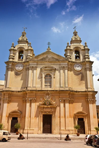 St. Pauls Cathedral in Mdina, Malta. — Stock Photo, Image
