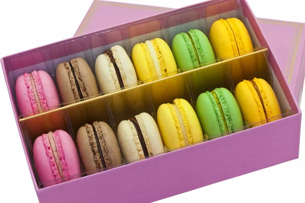 Box of macaroon biscuits. — Stock Photo, Image