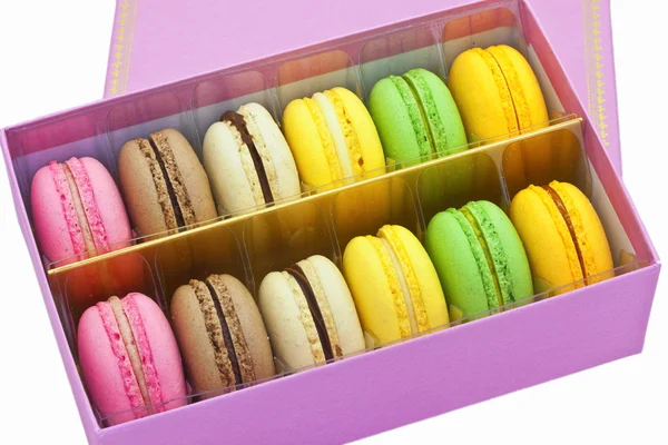 Box of macaroon biscuits. — Stock Photo, Image