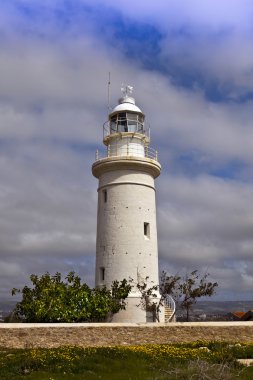 paphos, Kıbrıs'ın eski fenerinde.