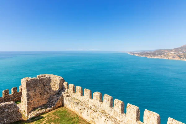 Vista Panorâmica Fortificação Interna Castelo Alanya Sul Turquia — Fotografia de Stock