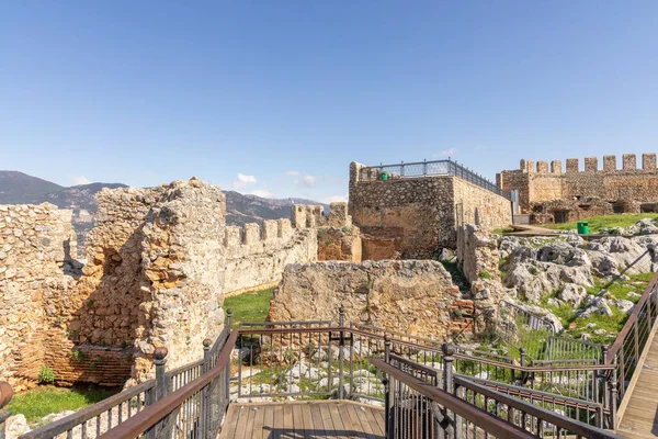 Fortaleza Interior Castelo Medieval Alanya Costa Mediterrânea Sul Turquia — Fotografia de Stock