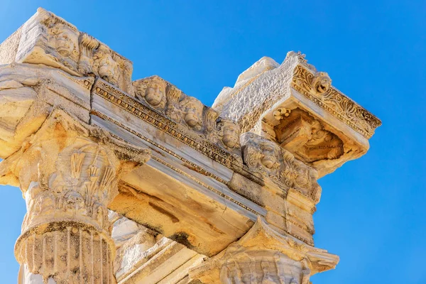 Detalhe Templo Apollo Antiga Cidade Side Turquia Dos Locais Clássicos Imagens Royalty-Free