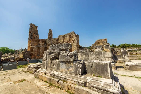 Zřícenina Perge Starověké Řecké Město Anatolii Nyní Provincii Antalya Turecku — Stock fotografie