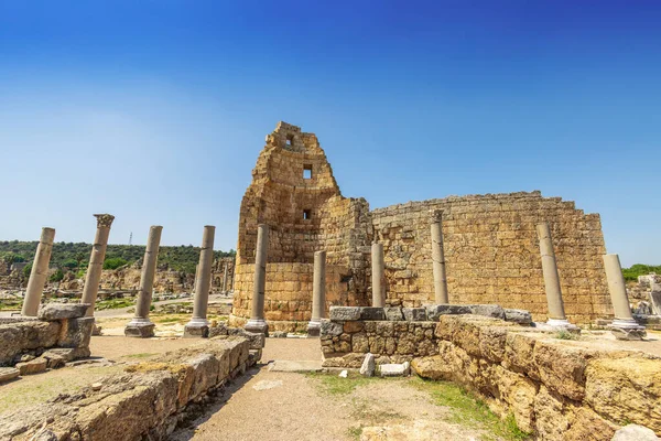 Ruinen Von Perge Einer Antiken Griechischen Stadt Anatolien Die Heute — Stockfoto