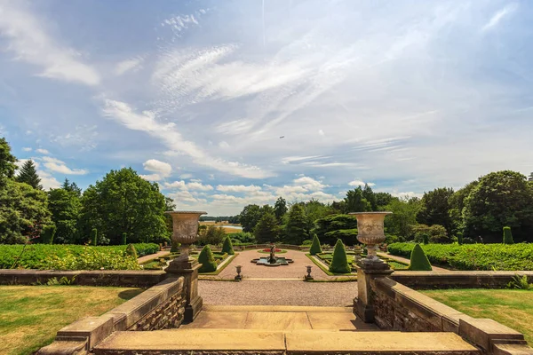 Park Parterre Garden Historic Tatton Park English Stately Home Cheshire — 스톡 사진