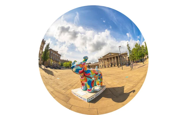 Huddersfield Storbritannien September 2011 Georges Square Huddersfield Med Historisk Järnvägsstation — Stockfoto