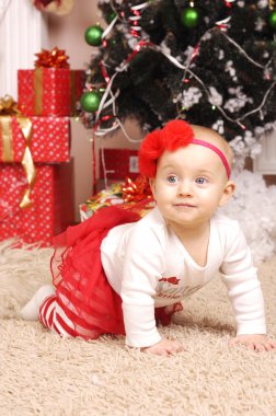 küçük mutlu Noel kız