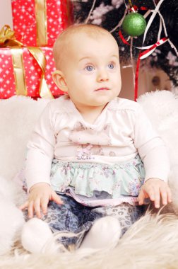 küçük mutlu Noel kız