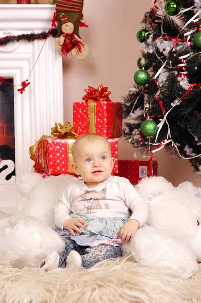 Pequena menina feliz Natal — Fotografia de Stock