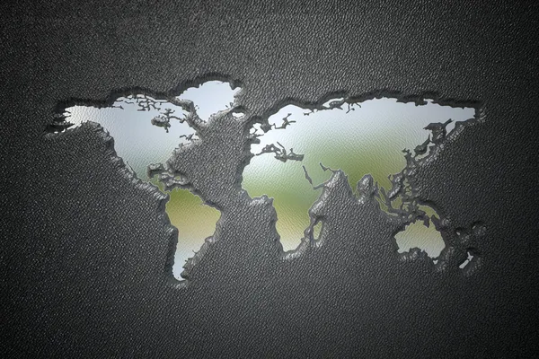 Impression de la carte du monde 3d sur la peau — Photo