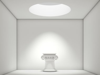 İyon sütunu olan soyut beyaz iç