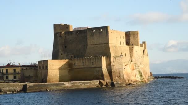 Napoli Denizde Kış Gün Batımı — Stok video