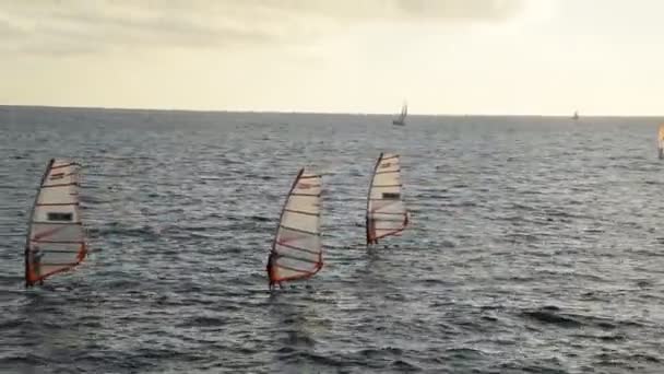 Napoli Denizde Kış Gün Batımı — Stok video