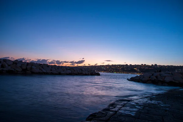 Sunset Winter Sea Naples — Stock Photo, Image