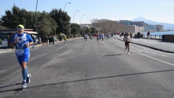 Napoli Italia Februari 2022 Setengah Maraton — Stok Video