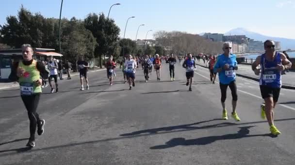 Neapol Itálie Února 2022 Půlmaraton — Stock video