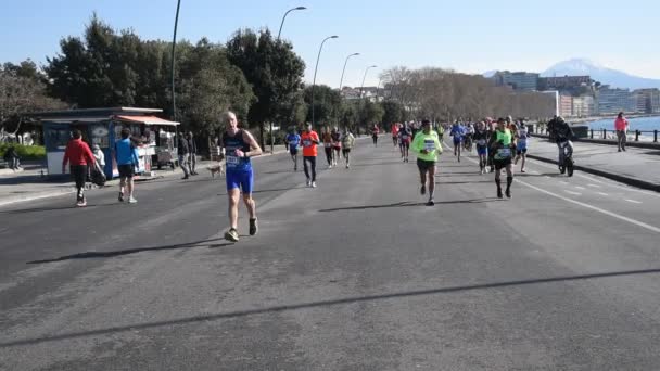 Neapol Itálie Února 2022 Půlmaraton — Stock video